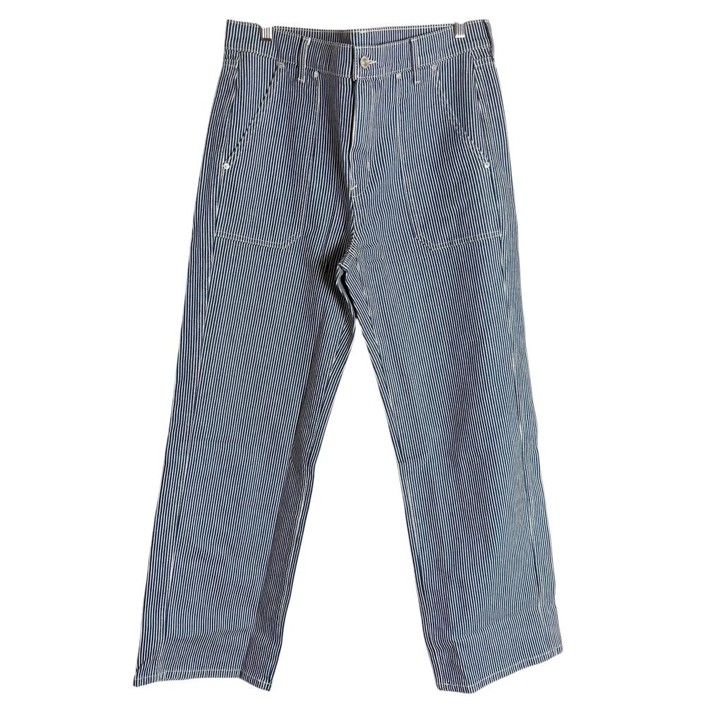 AYR Blue Striped Wide Leg High Rise Carpenter Pants Size 33